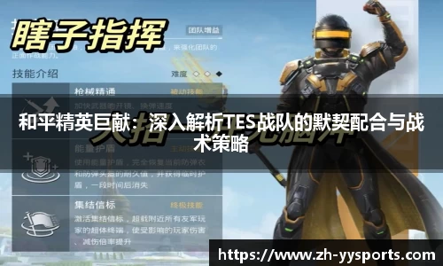 和平精英巨献：深入解析TES战队的默契配合与战术策略